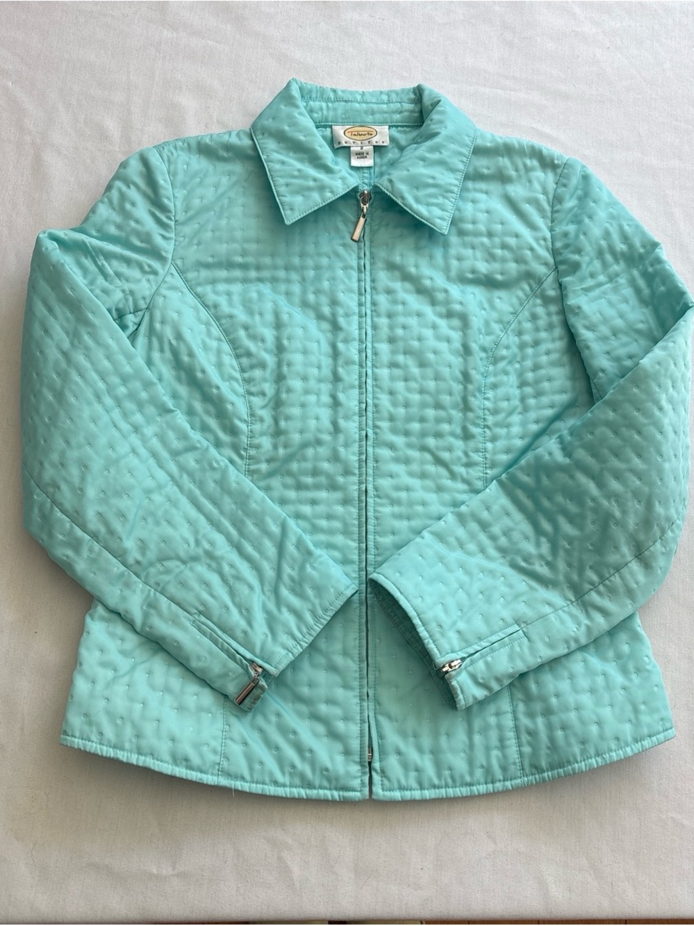 Light Aqua Quilted Zip-Front Women's Jacket